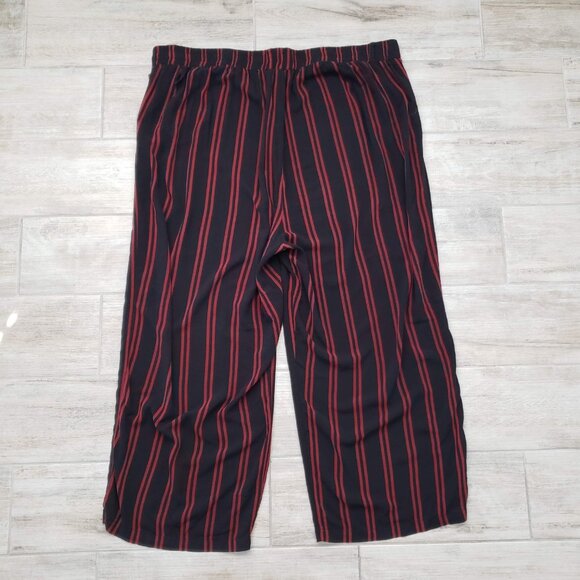 Torrid Striped Wide Leg Pants Women's Plus Pull on Casual Lightweight Rayon 4X - Picture 2 of 5